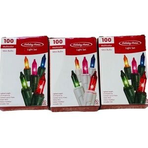 Holiday Home 100 Mini Multicolor Lights set Lot of 3